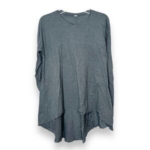 Lululemon Acadia Heathered Pitch Grey High-Low Long Sleeve T-Shirt Womens Size 6